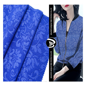 Yibo Textile Polyester spandex foil printed knitted jacquard bullet crepe liverpool fabric embossed for garment