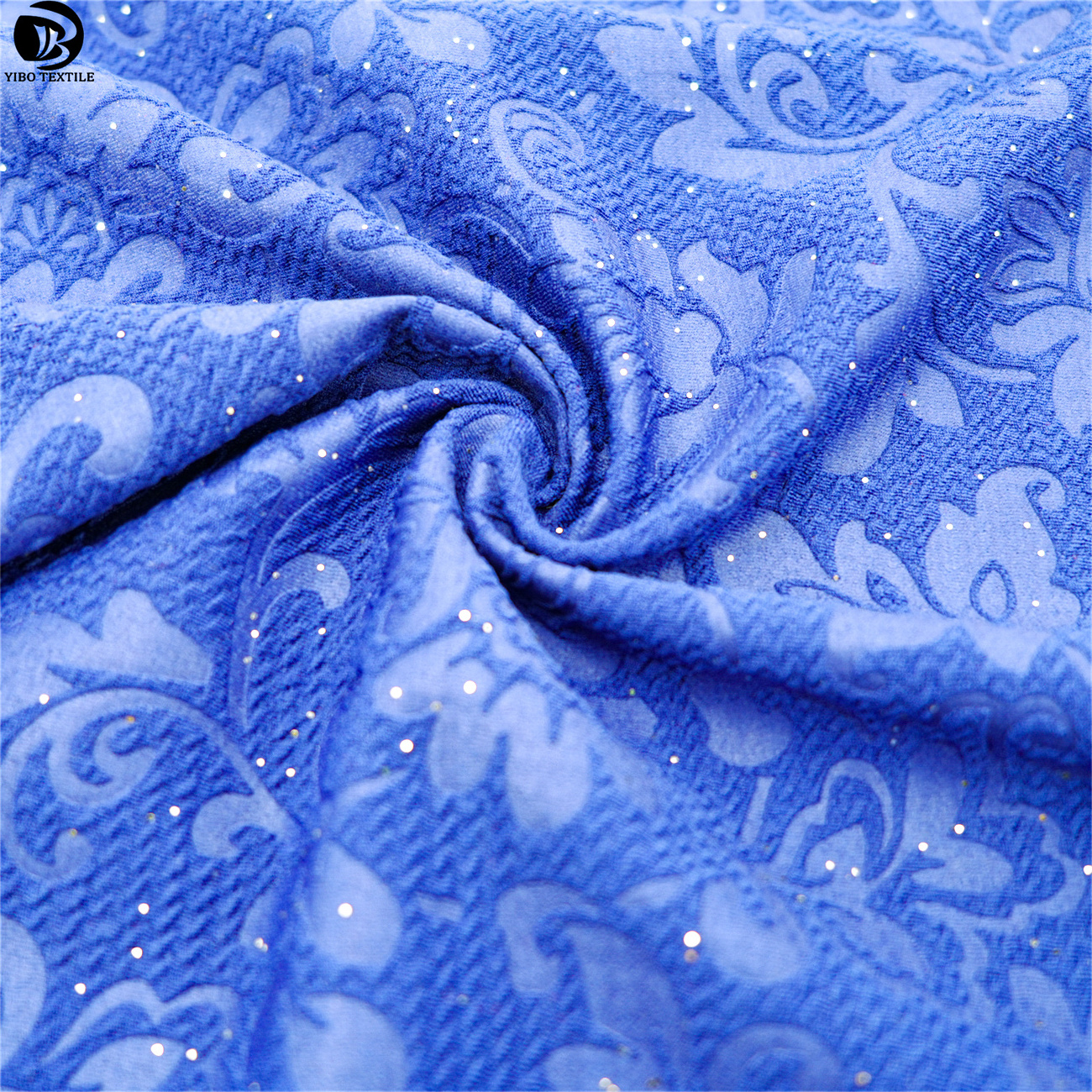 Yibo Textile Polyester spandex foil printed knitted jacquard bullet crepe liverpool fabric embossed for garment