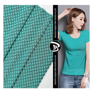 Yibo Textile Polyester dty knitted fabric jacquard with spandex for garment