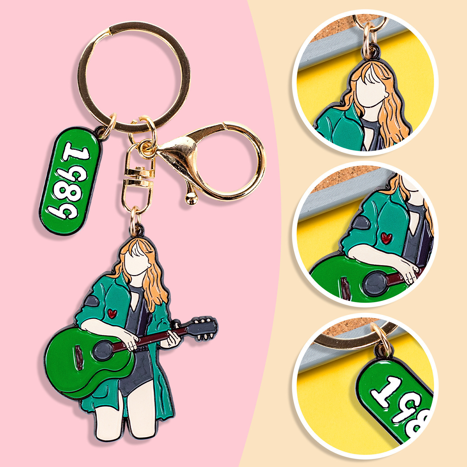 Custom printed acrylic glitter keychain taylor key rings for valentine day birthday gift sublimation couple keychain