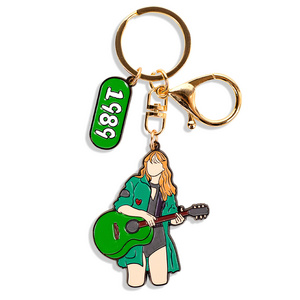 Custom printed acrylic glitter keychain taylor key rings for valentine day birthday gift sublimation couple keychain