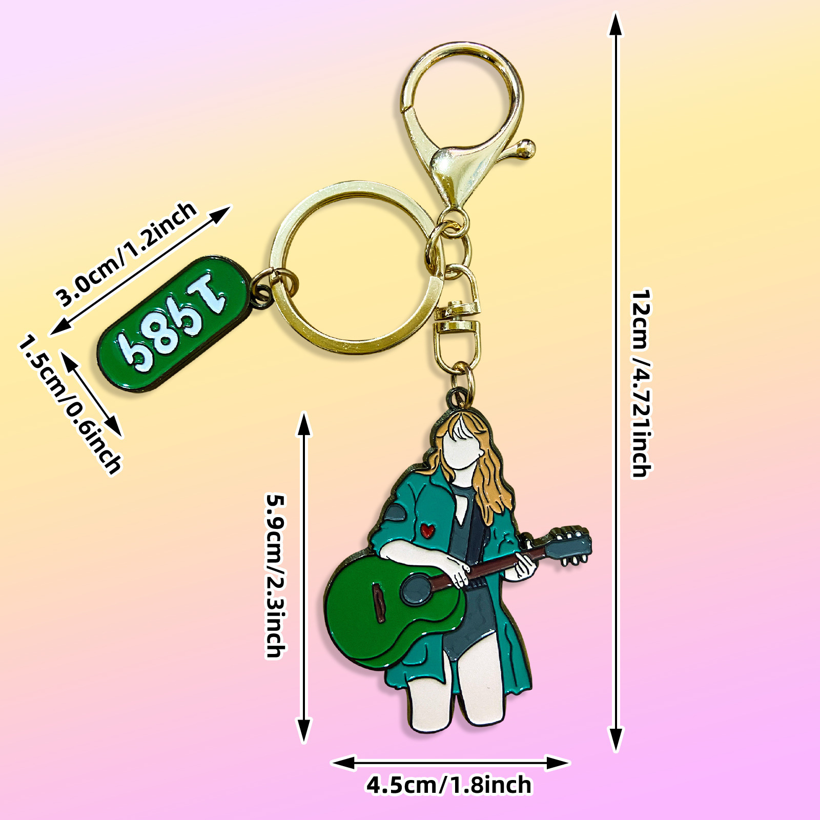 Custom printed acrylic glitter keychain taylor key rings for valentine day birthday gift sublimation couple keychain