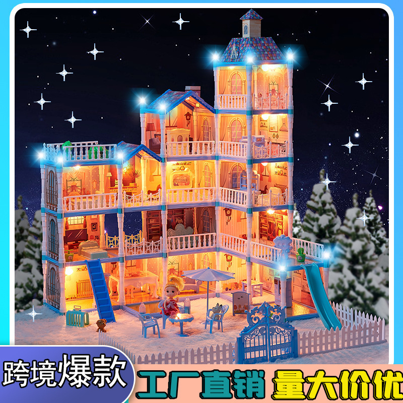 TikTok Popular doll set dollhouse Series Villa Castle Doll Houses princess toys for girls