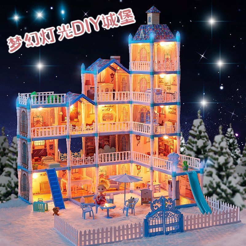 TikTok Popular doll set dollhouse Series Villa Castle Doll Houses princess toys for girls