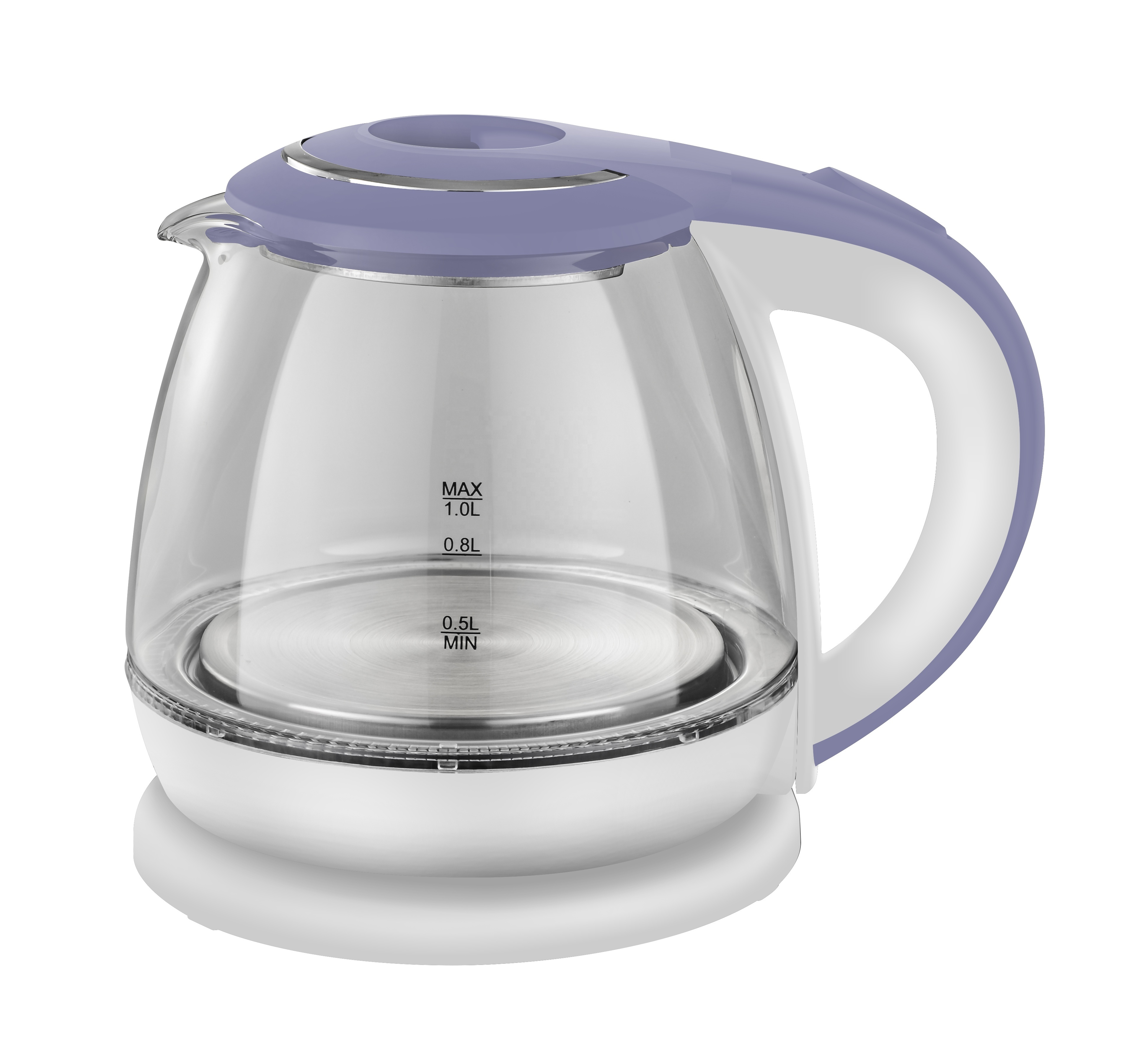 kitchen appliance 360 degree cordless stainless steel kettle blue LED water boiler teapot electric kettle tea 1.0L glass kettle