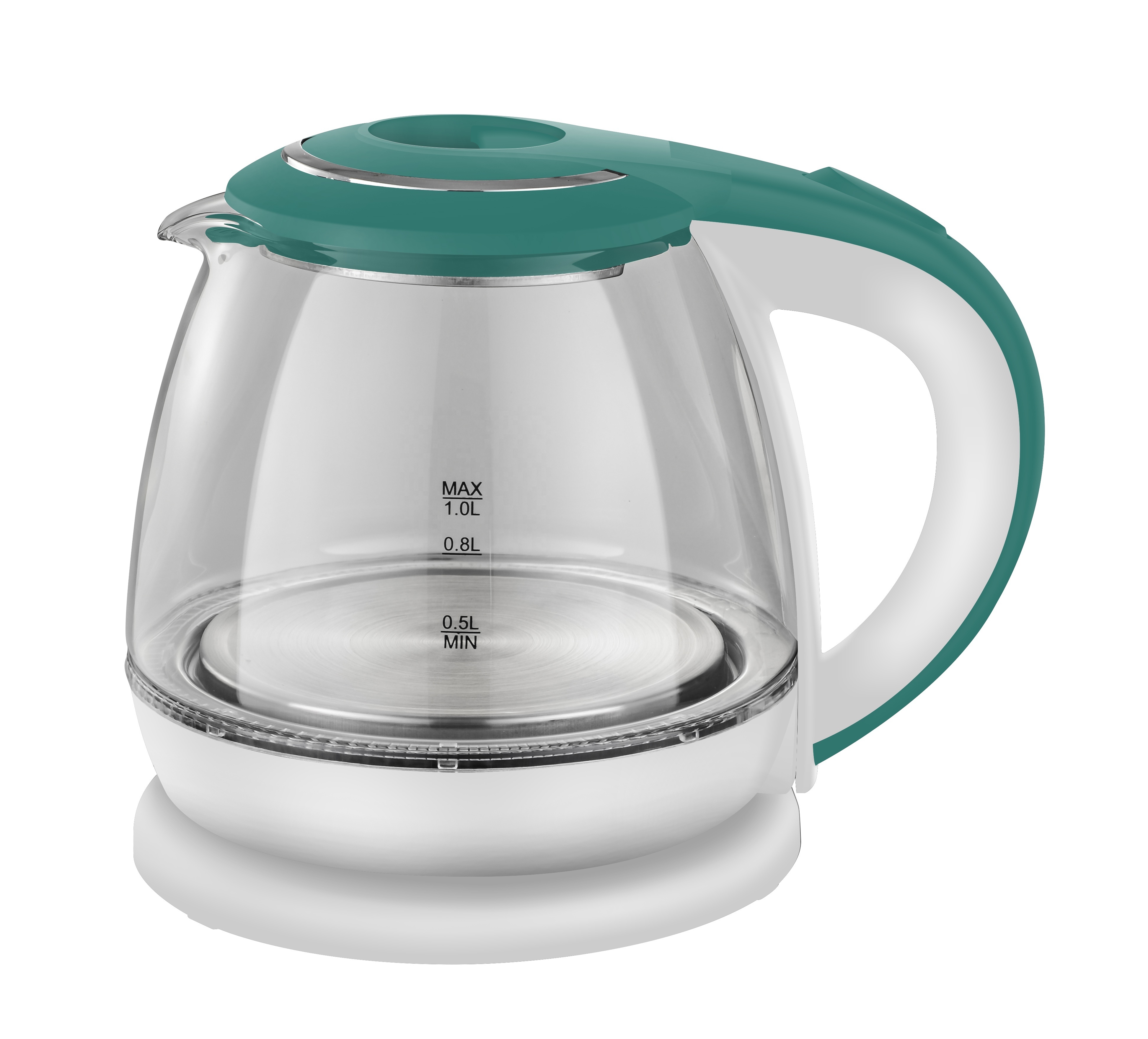 kitchen appliance 360 degree cordless stainless steel kettle blue LED water boiler teapot electric kettle tea 1.0L glass kettle