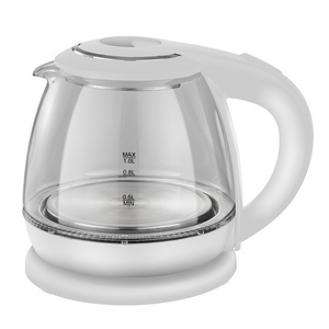 kitchen appliance 360 degree cordless stainless steel kettle blue LED water boiler teapot electric kettle tea 1.0L glass kettle