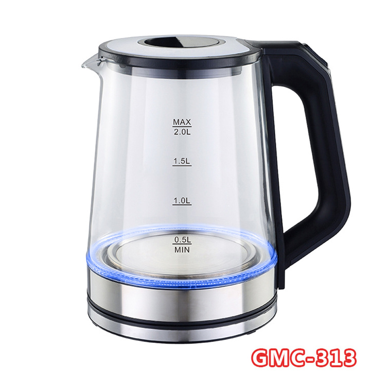 New Arrival 2024 2.0L Kettles Glass Electric Kitchen Glass Tea Electric Kettle With LED Light