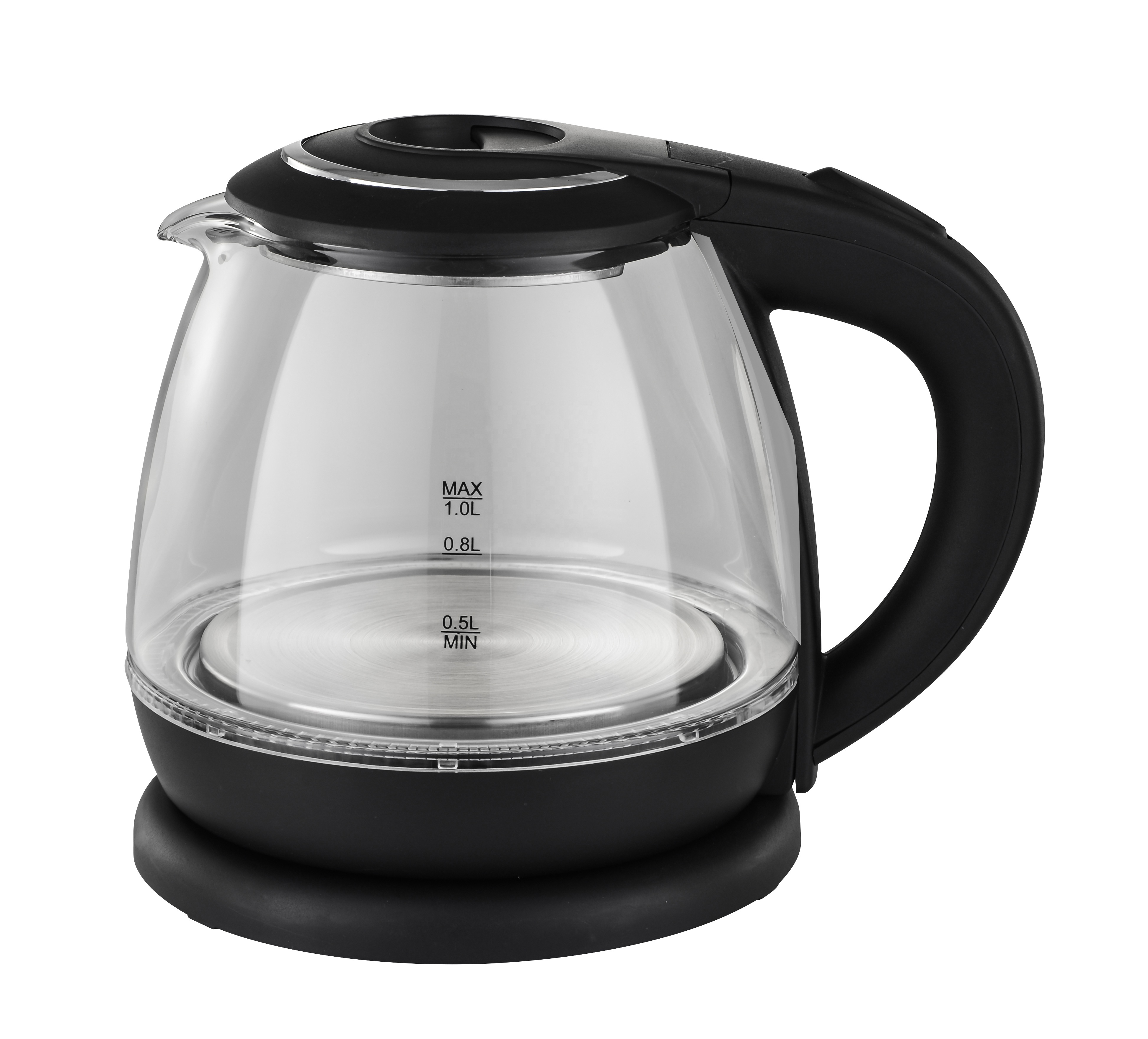 kitchen appliance 360 degree cordless stainless steel kettle blue LED water boiler teapot electric kettle tea 1.0L glass kettle