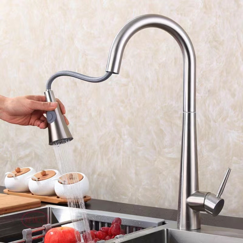 modern Sprayer torneira cozinha stainless steel hot cold water pull out kitchen faucet for sink Griferia Cocina