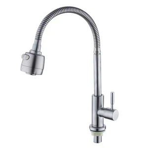 North Africa Swivel Spout Tap Rotatable Cold Water Flexible Hose for Kitchen Sink Tap Stainless Steel Tap