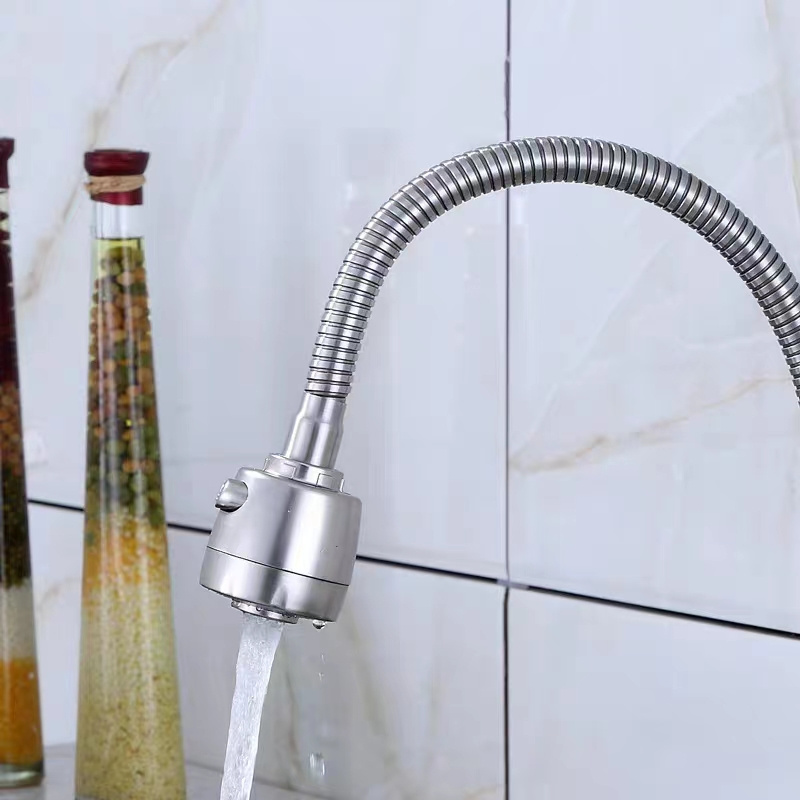 North Africa Swivel Spout Tap Rotatable Cold Water Flexible Hose for Kitchen Sink Tap Stainless Steel Tap