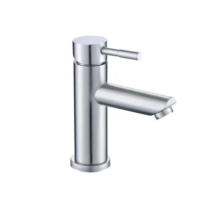 Commercial Stainless Steel Brushed Bathroom Faucet Single Handle Lavatory Basin Vanity Sink Faucet