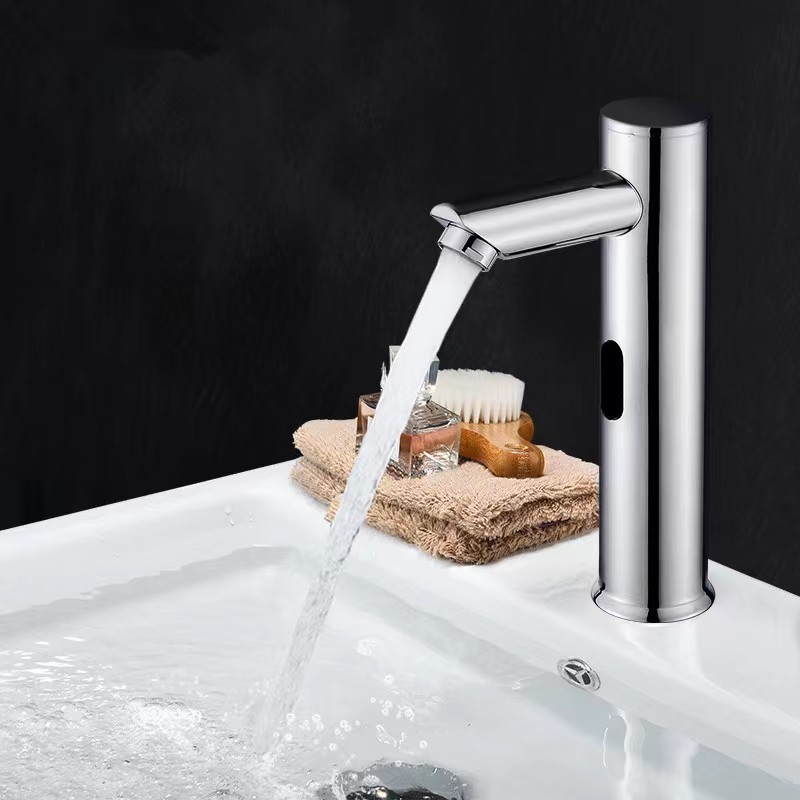 Hotel Touchless Automatic Bathroom Wash Basin Tap Brass Polished Luxury Smart Infrared Sensor Faucet