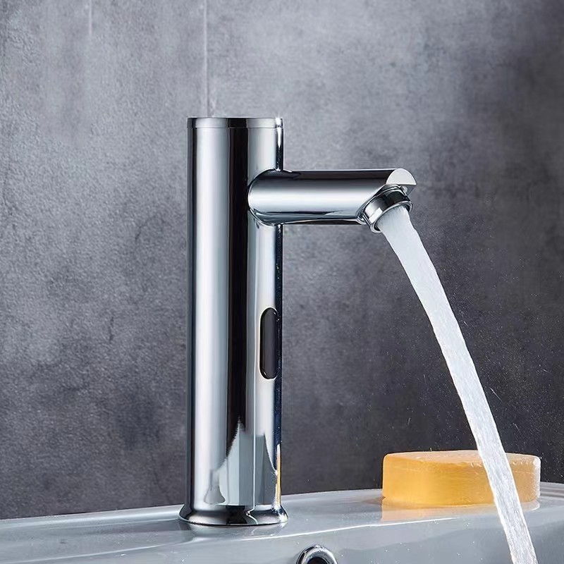 Hotel Touchless Automatic Bathroom Wash Basin Tap Brass Polished Luxury Smart Infrared Sensor Faucet