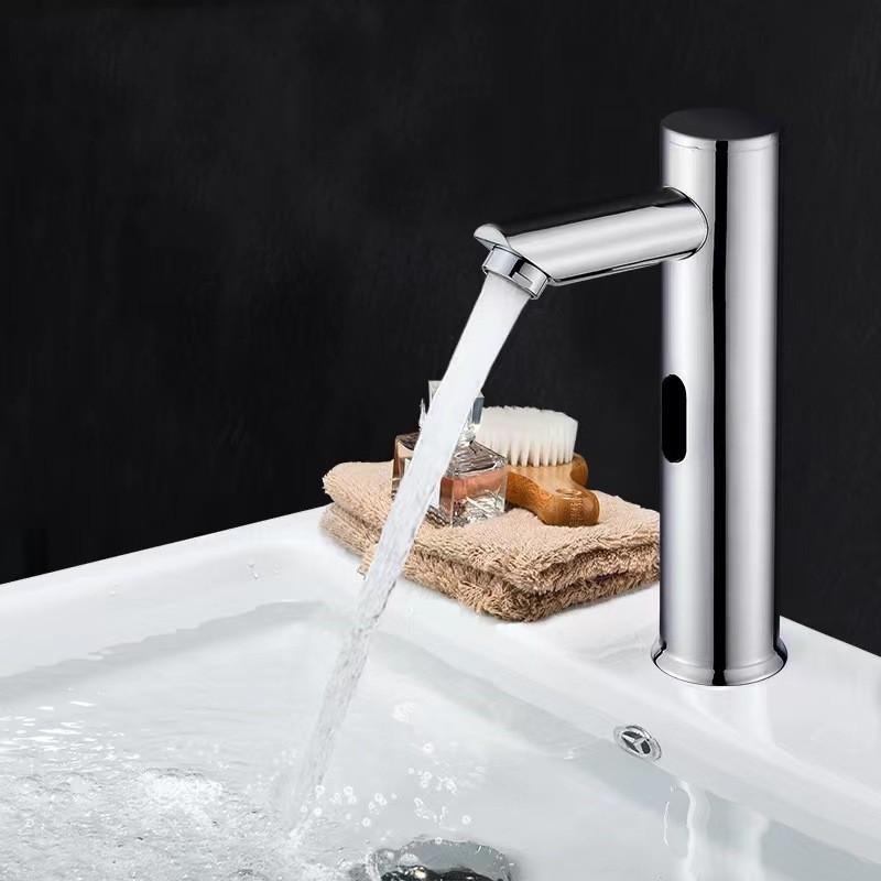 Hotel Touchless Automatic Bathroom Wash Basin Tap Brass Polished Luxury Smart Infrared Sensor Faucet