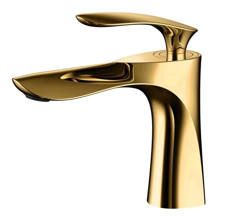 Luxury Zinc Alloy Vietnamese Chrome Gold Basin Faucet Single Lever Mixer Tap Hot Cold Water Bathroom Sink Faucets