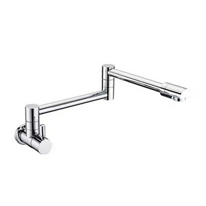 Cheap Price Wall Mount Brass Rotate Folding Single Cold Water Tap Chrome Plating Pot Filler Over Stove Kitchen Faucet