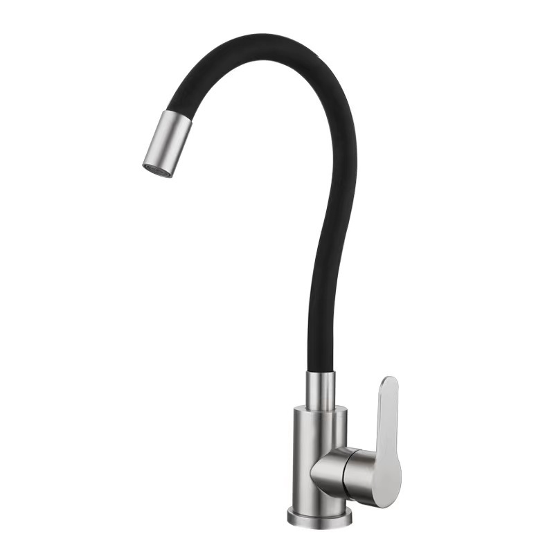 Factory New Design Color Silicon Black Mixer Faucet 360 Adjustable Flexible Faucets Stainless Steel Hot And Cold Sink Tap