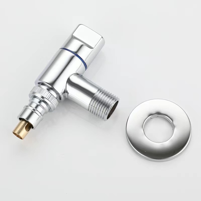 Factory Wholesale Brass Small Washing Machine Faucet Chrome Plated 1/2 Inch Corner Valve Mini Space Saving Automatic Water Seal