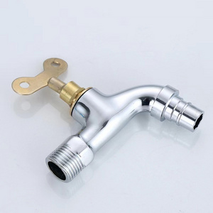 Factory Wholesale Zinc Alloy Washing Machine Anti-Theft Faucet Polished Chrome Faucets For Outdoor Butterfly Lock Tap