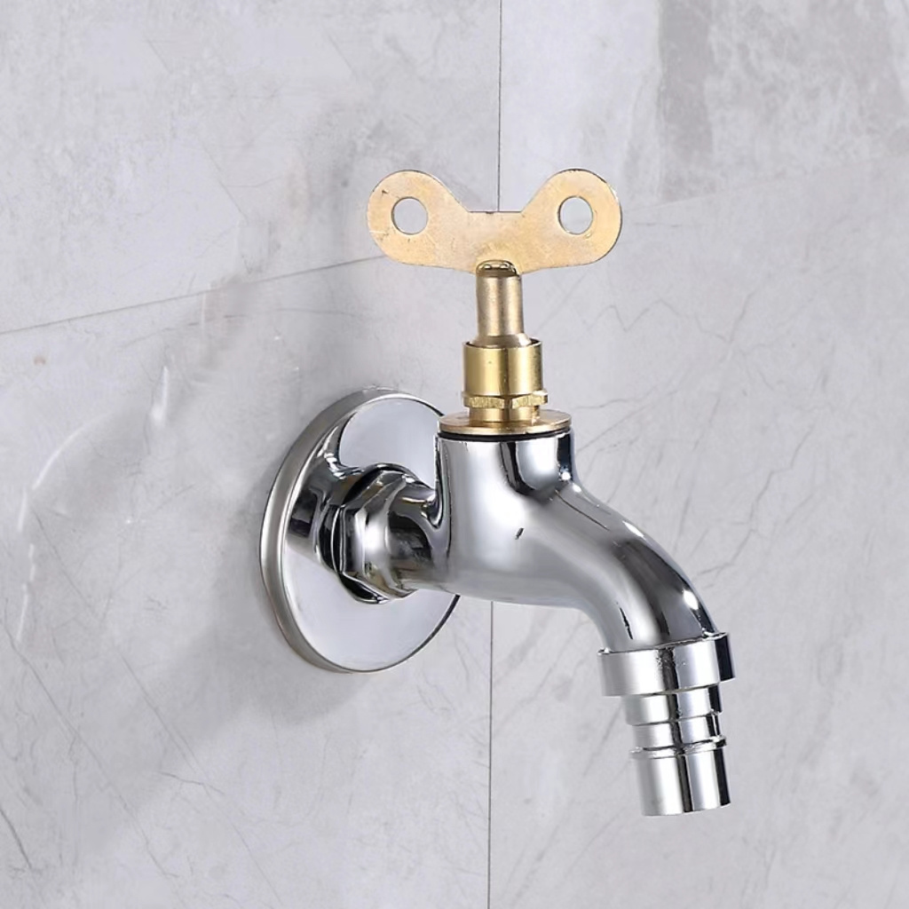 Factory Wholesale Zinc Alloy Washing Machine Anti-Theft Faucet Polished Chrome Faucets For Outdoor Butterfly Lock Tap