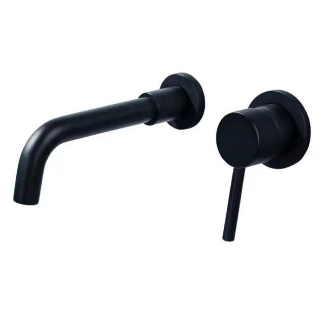 New Trend Antique Brass Wall Mounted Bathroom Basin Tap Mixer Black Concealed Faucet For Wash Basin