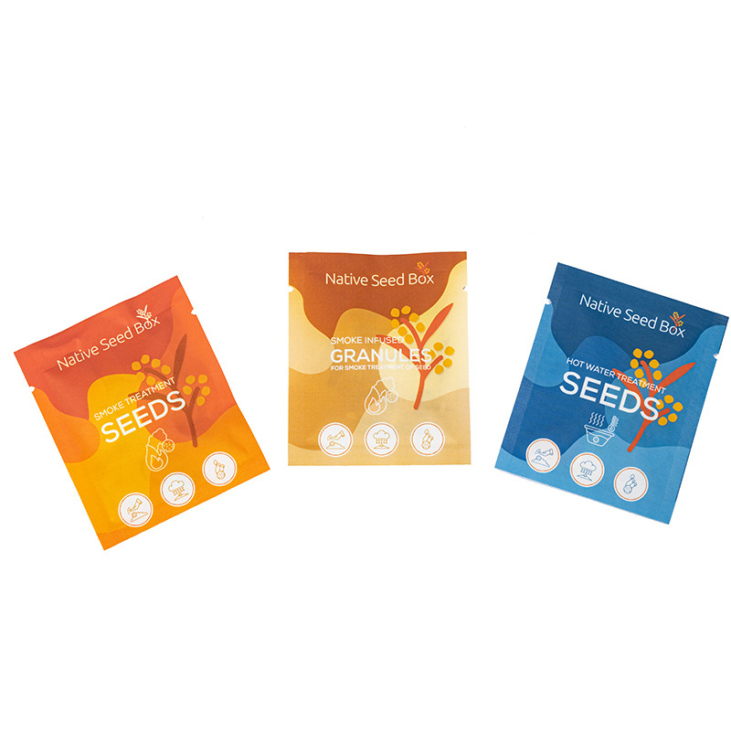 Low MOQ 3 side seal bag Kraft Paper Custom Biodegradable Empty Tea Sachet Three Side Heat Seal Tea Coffee Packaging Bag