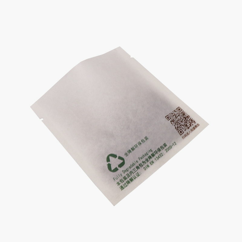 Biodegradable Threes Side Heat Sealing Pouch Food Package Empty Tea Bag Small Coffee Tea Packaging Bags 3 side seal bag