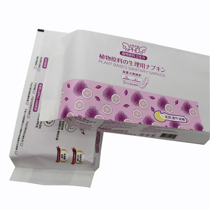 Colorful Printed Sachet Side Gusset Pouch Heat Seal Bag Plastic Bag Packaging For Sanitary Napkin