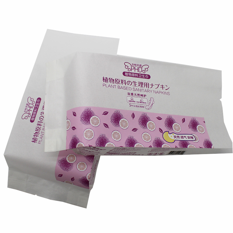 Colorful Printed Sachet Side Gusset Pouch Heat Seal Bag Plastic Bag Packaging For Sanitary Napkin