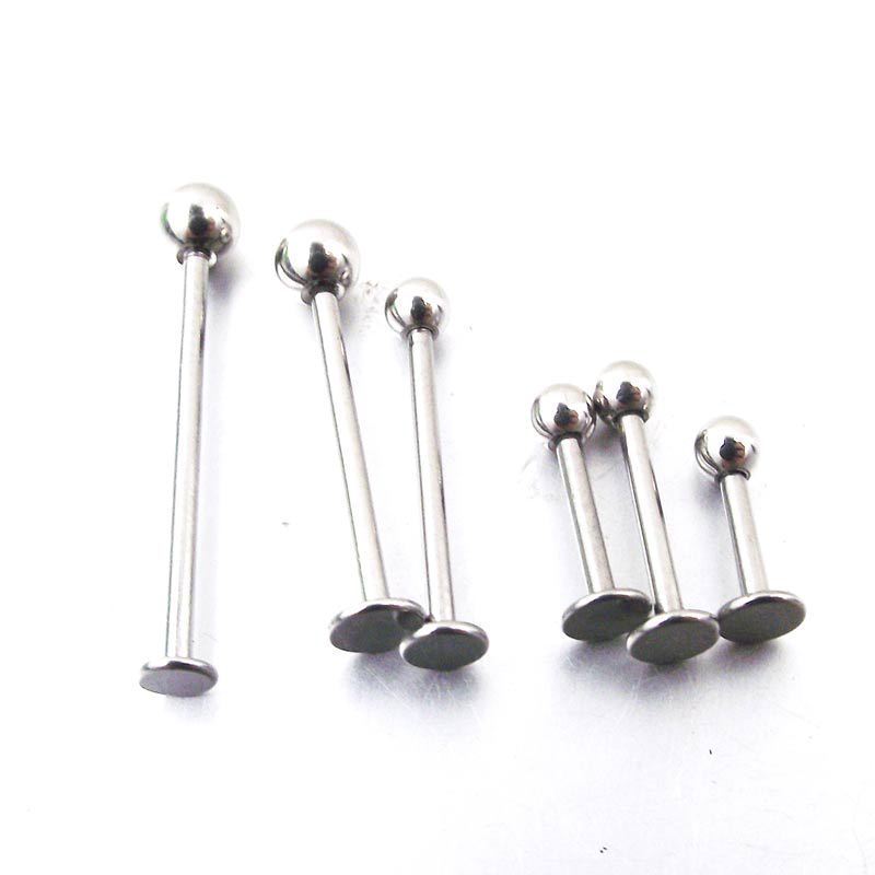 YICAI 16G 316L Stainless Steel Ball Labret Monroe Lip Tragus Helix Earring Barbell Bar Length 6mm-19mm Body Piercing Jewelry Kit