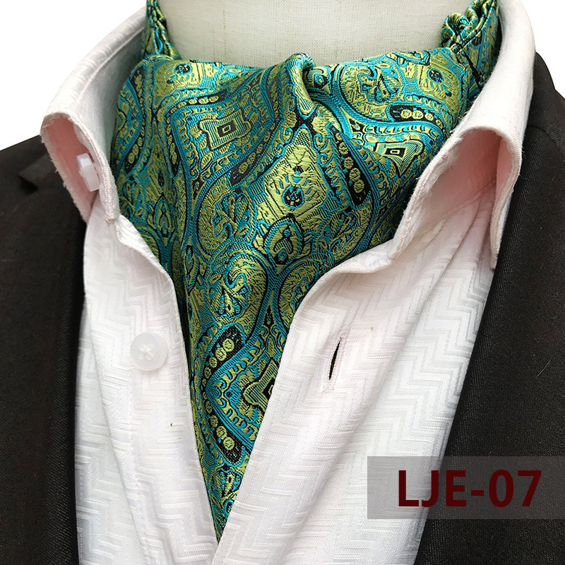 Fashion Cheap Custom Men's Paisley Screen Print Silk Cravat  Tie Wedding Ascot Scarf