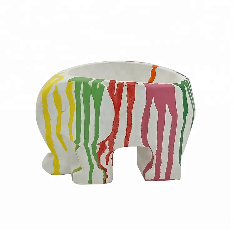 Creative hand painted colorful animal flower plant pot  elephant flower pot animal planter