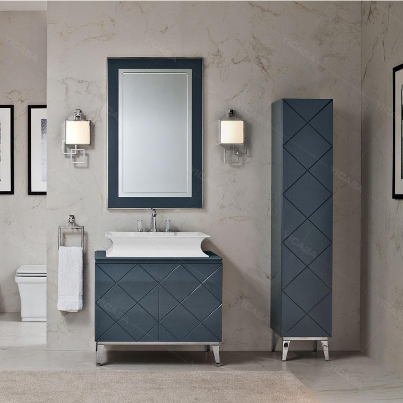 2021 toilet 60cm floating bathroom cabinet with mirror cabinet and side cabinet