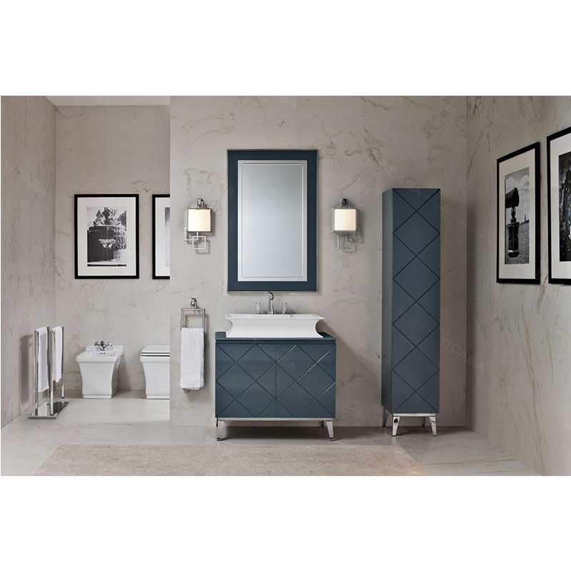 2021 toilet 60cm floating bathroom cabinet with mirror cabinet and side cabinet