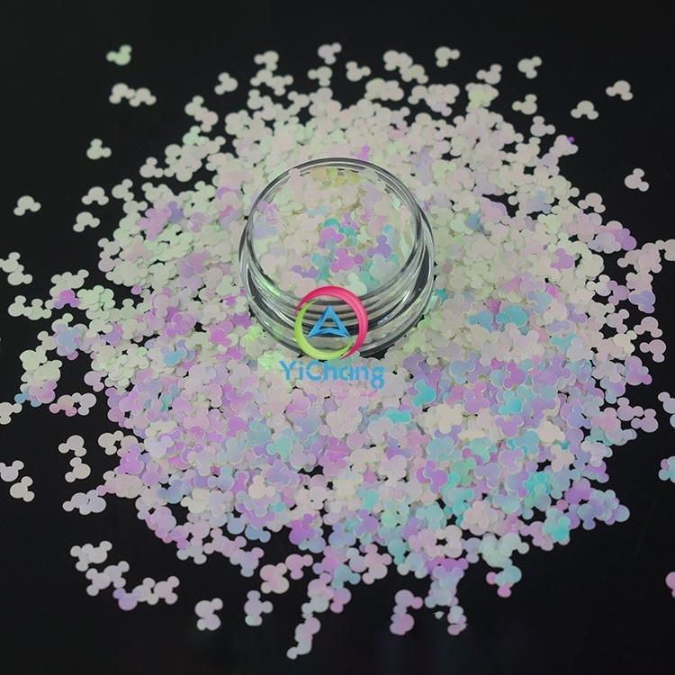 Wholesale KG Polyester PET Iridescent Crafting Color Shift Pink Mickey Mouse Glitter