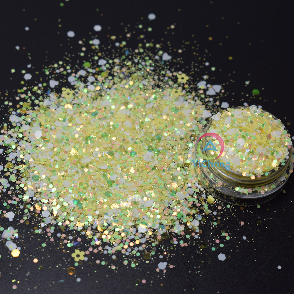 Wholesale Top Quality Chunky Colors Polyester Bulk Glitter Hexagon Confetti DIY Craft Glitter