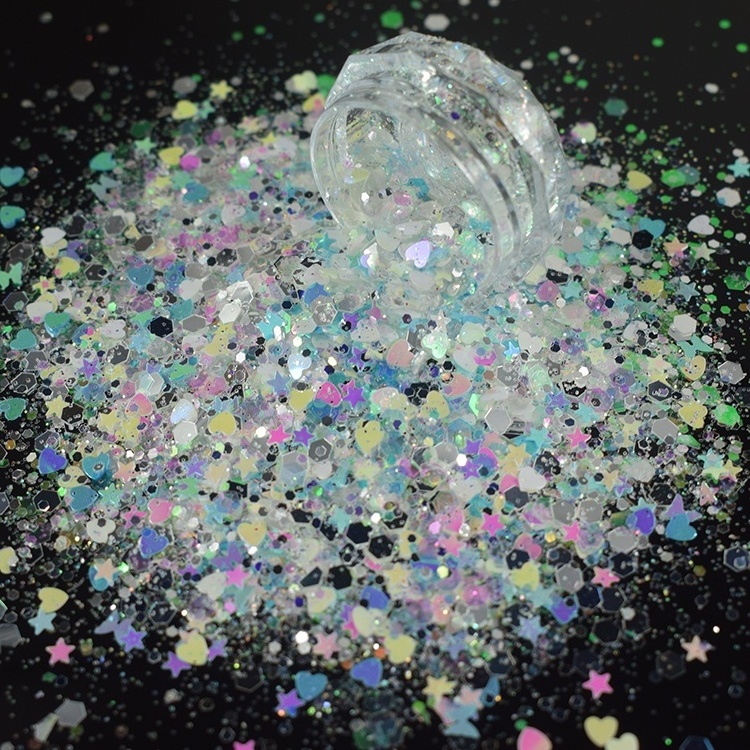 Festival Decoration Uv Gel Sparkling Bulk Wholesale Mickey Mouse Ears Mixed Chunky Cosmetic Glitter