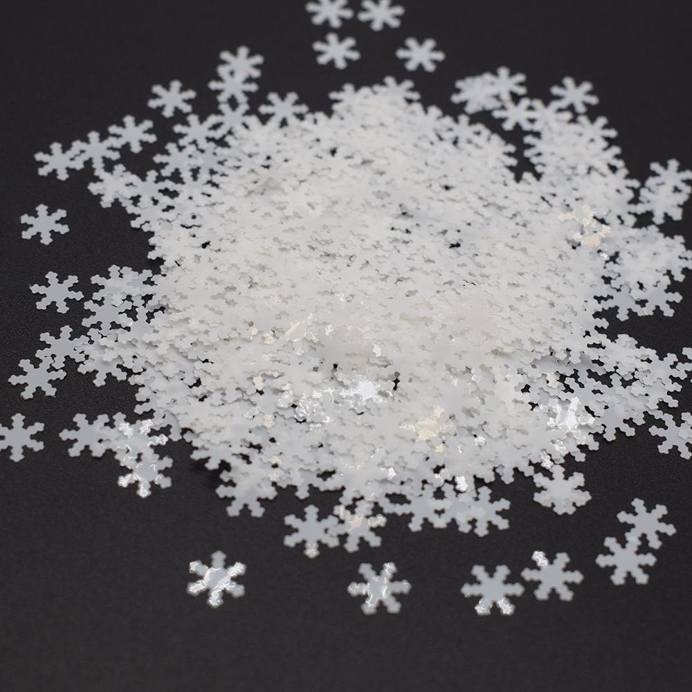 Bulk Snowflakes Shaped Glitter White Snowflake Sprinkles Glitter Powder for Resin Tumbler Slime Nail Arts Makeup