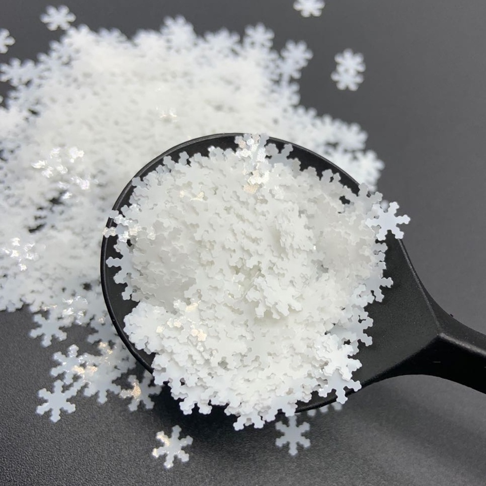 Bulk Snowflakes Shaped Glitter White Snowflake Sprinkles Glitter Powder for Resin Tumbler Slime Nail Arts Makeup