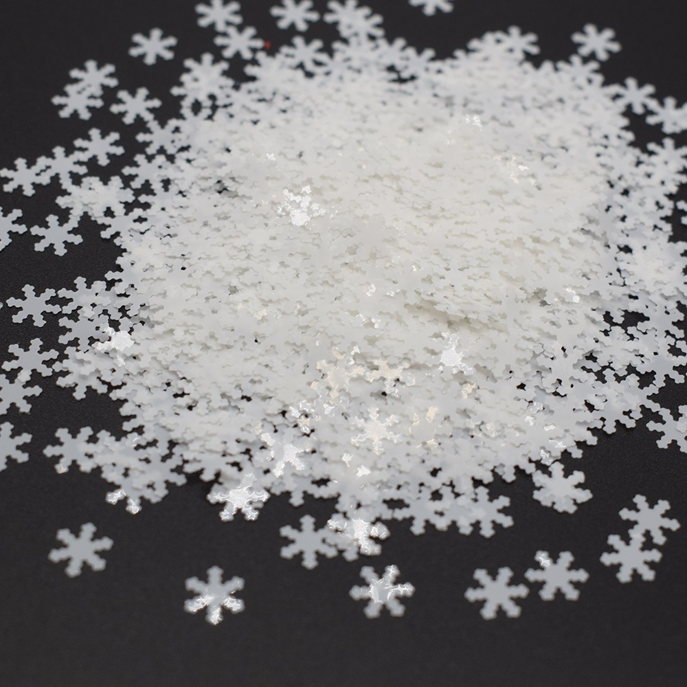 Bulk Snowflakes Shaped Glitter White Snowflake Sprinkles Glitter Powder for Resin Tumbler Slime Nail Arts Makeup