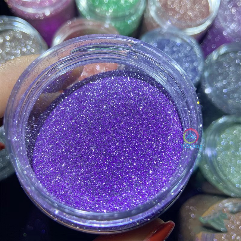 Diamond Sparkly Effect Polished Pink Glitter Dip Powder Reflective Disco Nail Glitter Powder