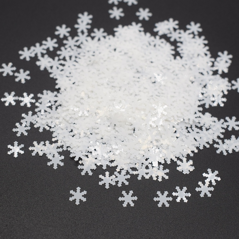 Bulk Snowflakes Shaped Glitter White Snowflake Sprinkles Glitter Powder for Resin Tumbler Slime Nail Arts Makeup