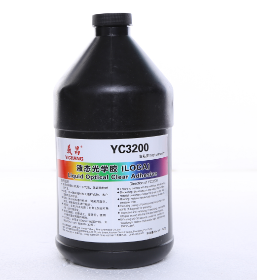 YC3186 transparent LOCA UV glue for lcd touch screen no bubble no yellowing