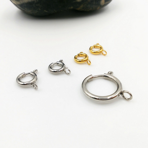 High Quality Stainless Steel Jewelry Findings Gold Spring Ring Clasps  for wholesale