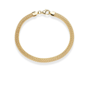 High Quality Stainless Steel Jewelry 18K Gold Plated Italian 5mm Mesh Link Chain Bracelet for Women