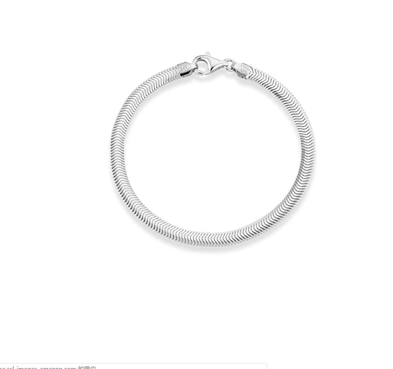 Stainless Steel Simple Jewelry Silver Plated Italian Herringbone Flat Snake Chain Link Bracelet for Women Men