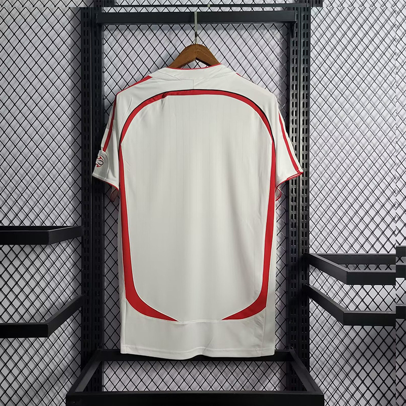 Milan city 2006-2007 Season AC AWAY white retro football soccer jersey shirt  with KAKA' number 22 sublimation printing