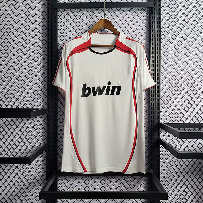 Milan city 2006-2007 Season AC AWAY white retro football soccer jersey shirt  with KAKA' number 22 sublimation printing